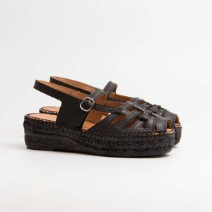 Naguisa Thalis Espadrille Platform Sandal Black 8